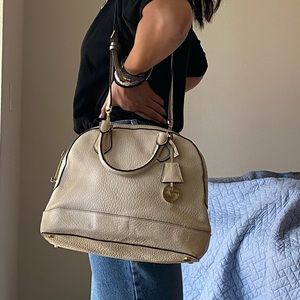 Cream/Off White Michael Kors Leather Purse